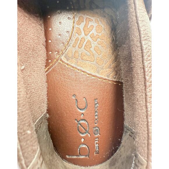 b.ø.c Born Concept Peggy Brown Leather Slip-On Comfort Clogs Women’s Sz 8 BC6632 - Picture 10 of 12